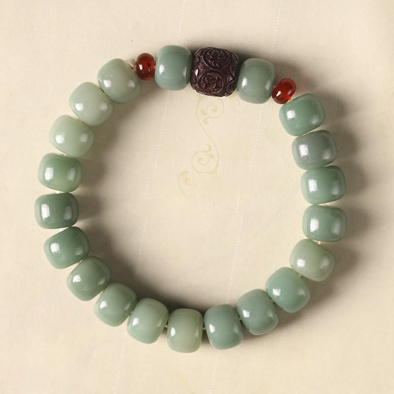 Stone of buddha Bodhi Seed Auspicious Cloud Fu Character Bead Peace Bracelet
