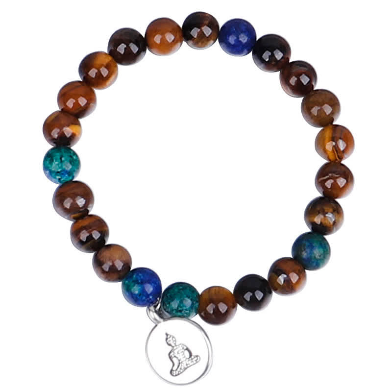 Stone of buddha 108 Mala Beads Tiger Eye Buddha Strength Bracelet Tassel Necklace Pendant