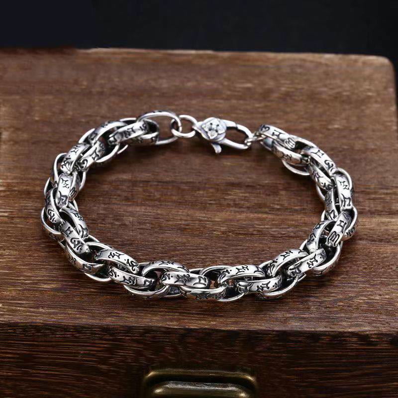 Stone of buddha Tibetan Om Mani Padme Hum Carved Amulet Creativity Bracelet