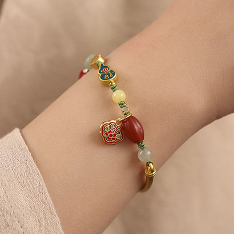 Stone of buddha Tibetan Auspicious Clouds Fortune Happiness Wealth Luck Bracelet