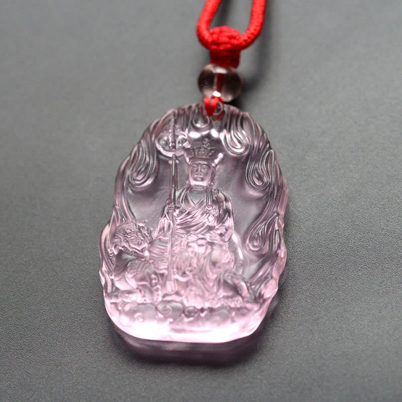 Stone of buddha Ksitigarbha Buddha Liuli Crystal Serenity Amulet Necklace Pendant