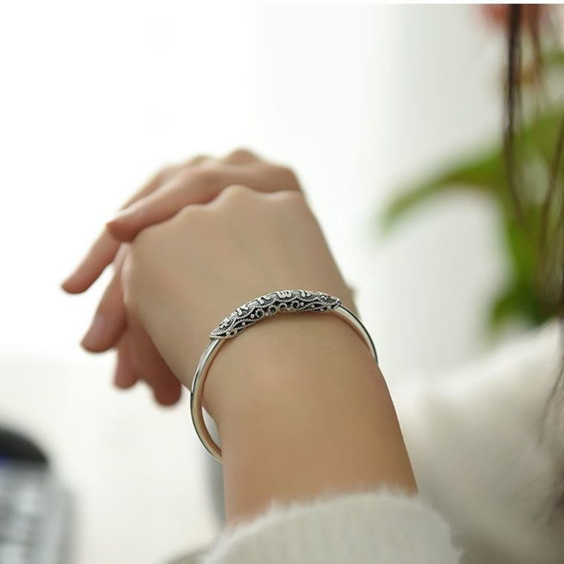 Stone of buddha Om Mani Padme Hum Engraved Peace Cuff Bracelet Bangle