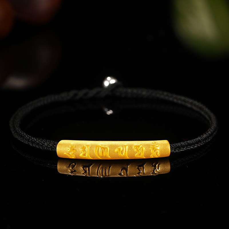 Stone of buddha Tibetan 999 Gold Om Mani Padme Hum Handcrafted Eight Thread Peace Knot Luck Braided Couple Bracelet