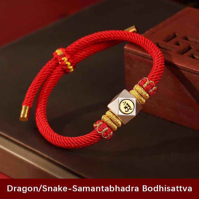 Stone of buddha 999 Sterling Silver Chinese Zodiac Natal Buddha Red Rope Luck Strength Handcrafted Kids Bracelet