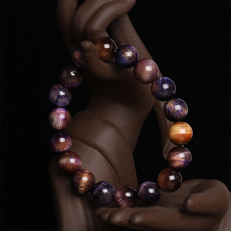 Stone of buddha Natural Purple Tiger Eye Protection Strength Bracelet