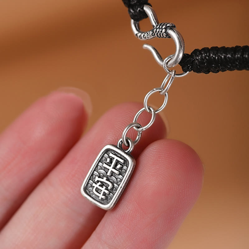 Stone of buddha 999 Sterling Silver Fu Character Peace Buckle Copper Coin Auspicious Clouds Fortune Bracelet