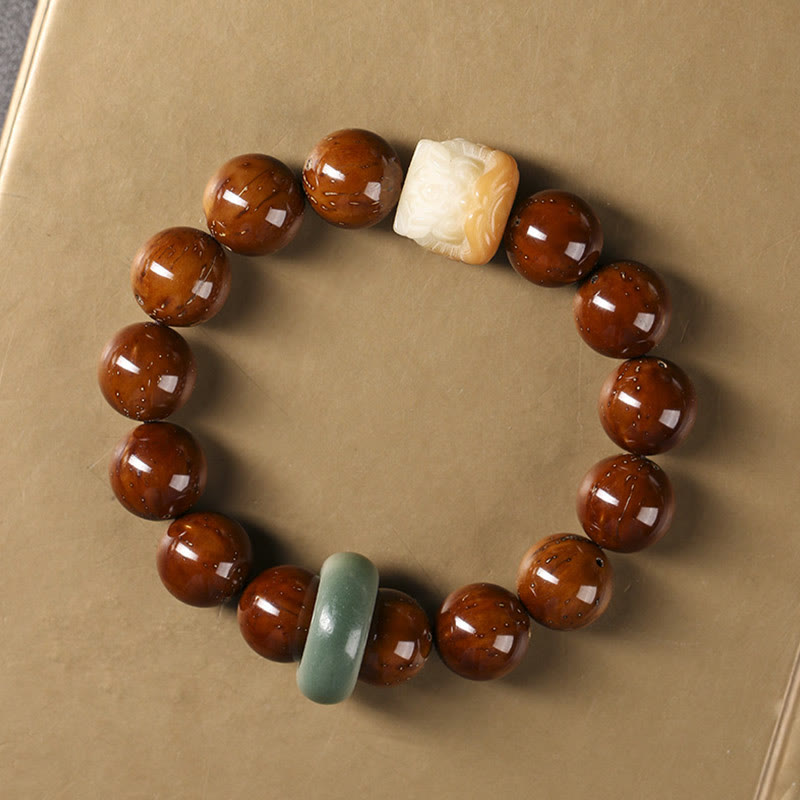 Stone of buddha Purple Bodhi Seed Dancing Lion Wisdom Bracelet