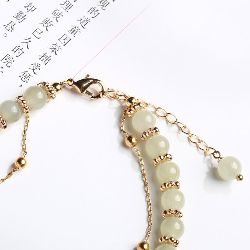 Stone of buddha 925 Sterling Silver Natural Hetian Jade Good Things Happen Peanut Charm Bracelet