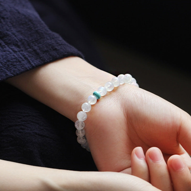 Stone of buddha Moonstone Calm Healing Positive Bracelet