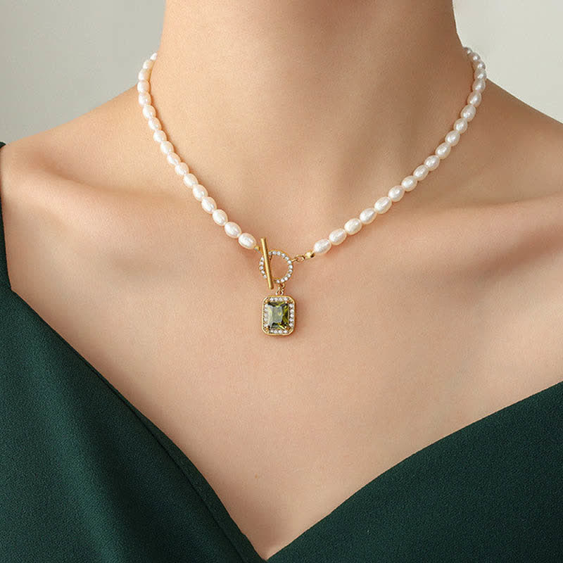 Stone of buddha Pearl Zircon Wealth Charm Necklace Pendant