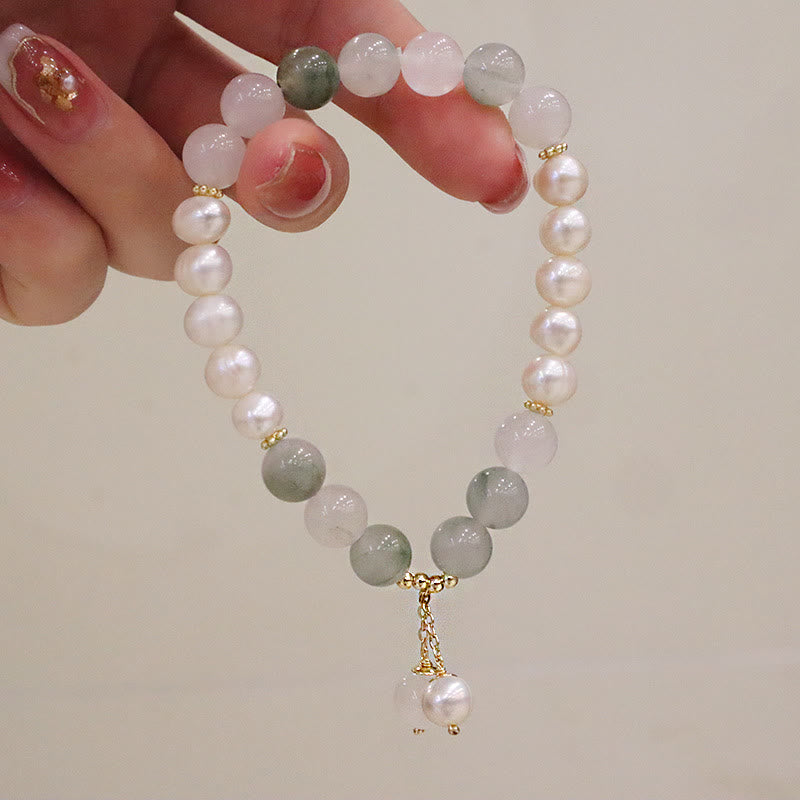 Stone of buddha Natural Pearl Jade Healing Sincerity Bracelet