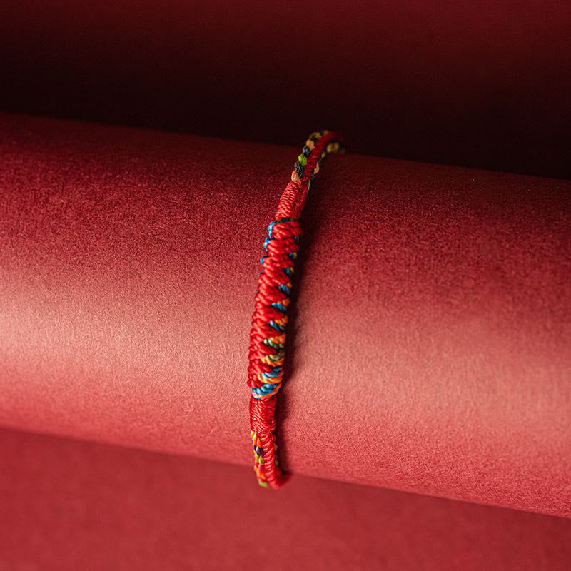 Stone of buddha Handmade Five Color Thread Protection Bracelet
