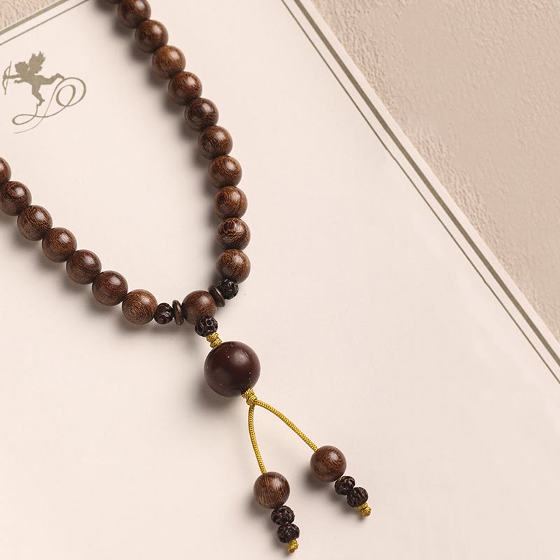 Stone of buddha Sandalwood Small Leaf Red Sandalwood Bodhi Seed Purification Double Wrap Bracelet