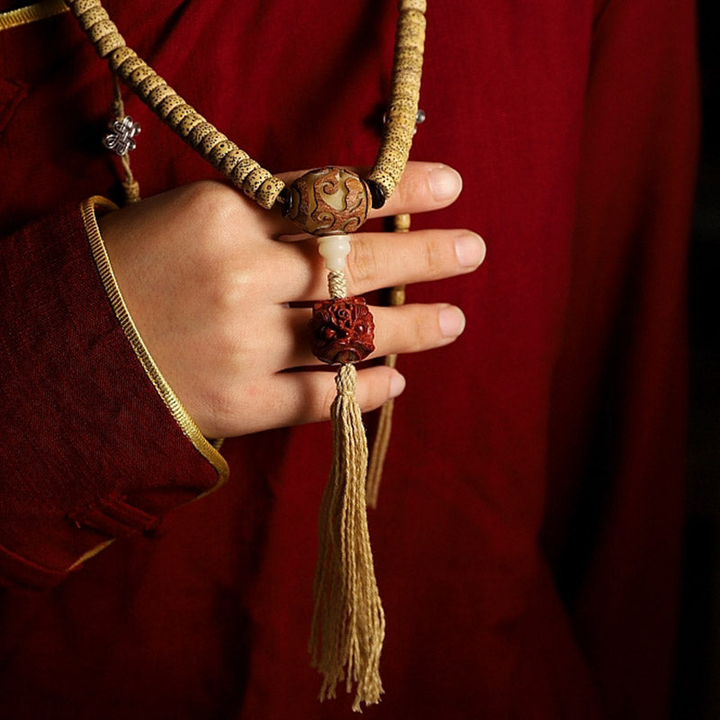 Stone of buddha Tibet 108 Mala Beads Bodhi Seed Cross Vajra Dharma Wheel PiXiu Wealth Bracelet