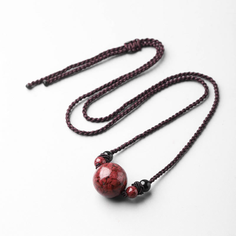 Stone of buddha Natural Cinnabar Stones Bead Blessing Necklace Pendant