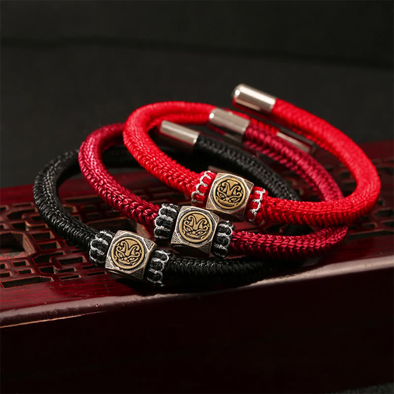 Stone of buddha 925 Sterling Silver Perfect Knot King Kong Knot Faith Strength Bracelet