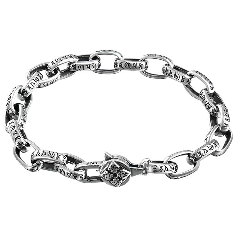 Stone of buddha Om Mani Padme Hum Double Dorje Copper Engraved Wisdom Bracelet