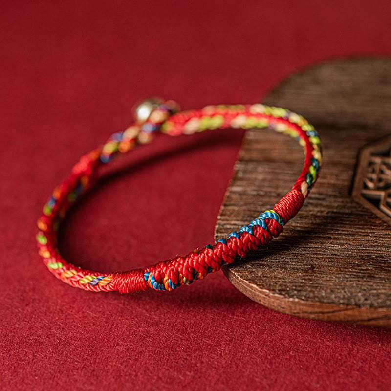 Stone of buddha Handmade Five Color Thread Protection Bracelet