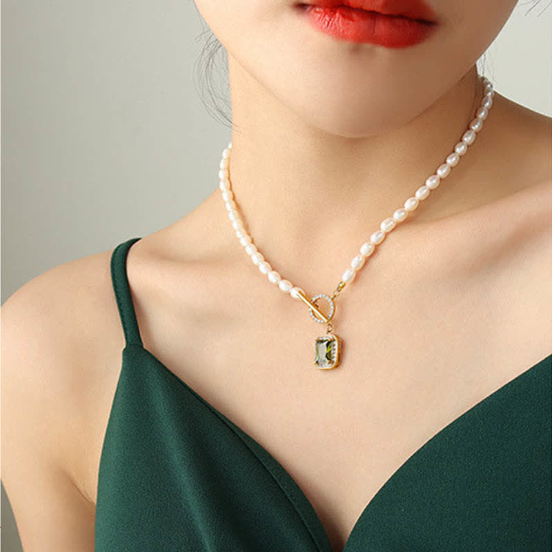 Stone of buddha Pearl Zircon Wealth Charm Necklace Pendant