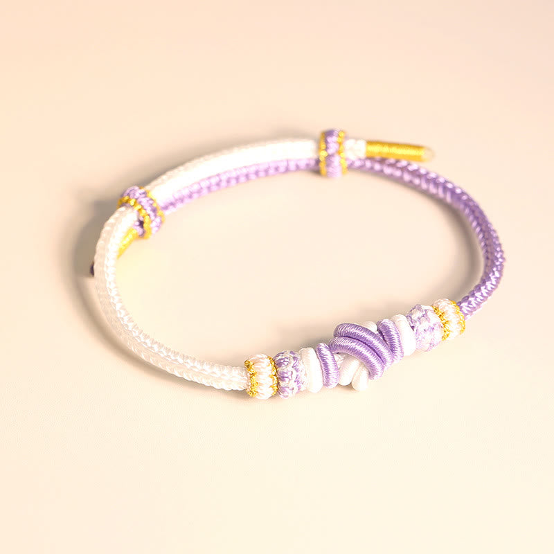 Stone of buddha Two-Color Rope Handcrafted Eight Thread Peace Knot Luck Connection Bracelet