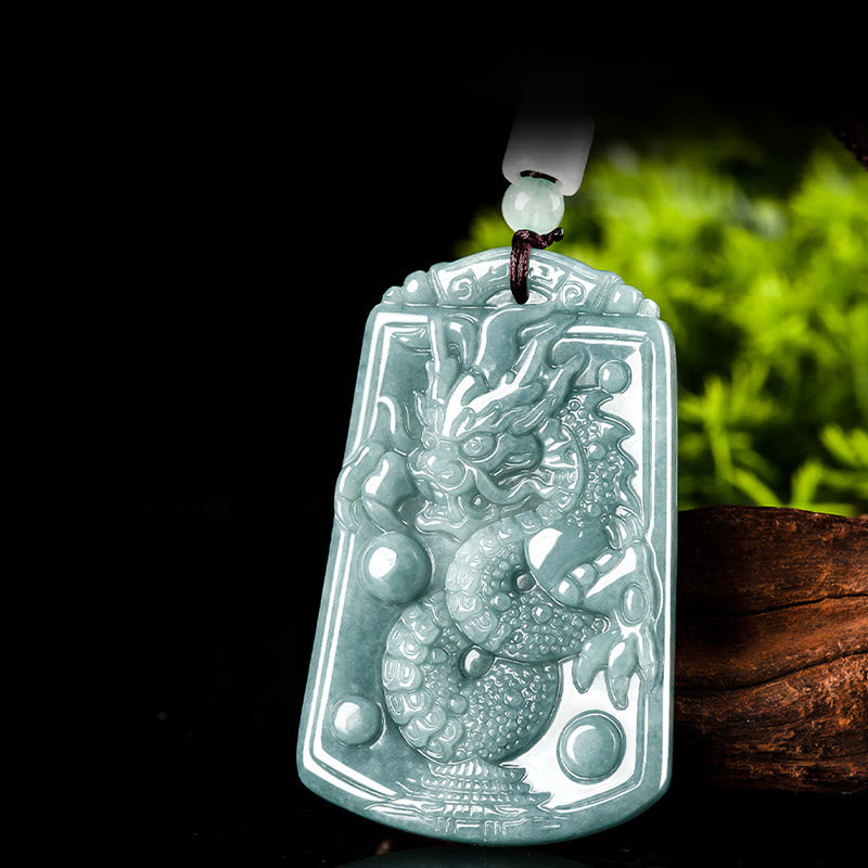 Stone of buddha Year Of The Dragon Chinese Zodiac Dragon Travels The World Jade Strength Necklace Pendant