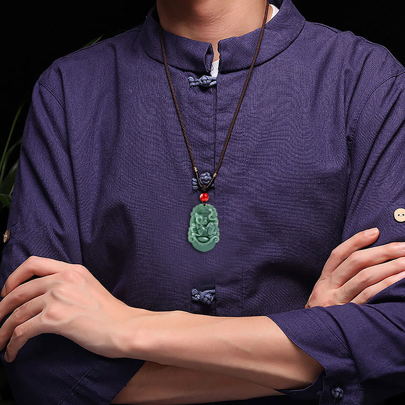 Stone of buddha Natural Jade 12 Chinese Zodiac Prosperity Necklace Pendant