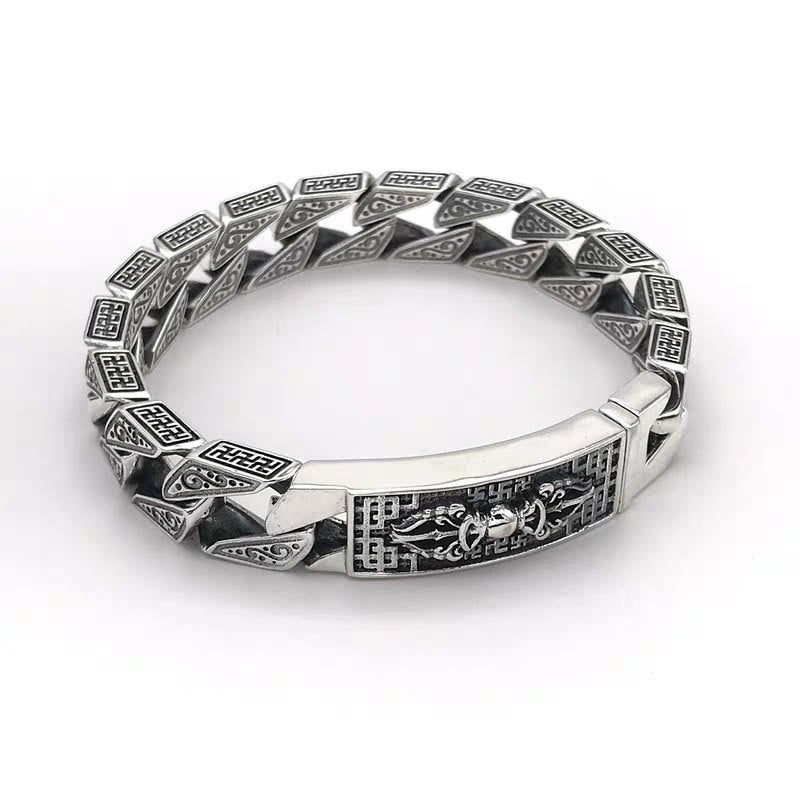 Stone of buddha Tibetan Om Mani Padme Hum Dorje Vajra Swastika Carved Purity Bracelet