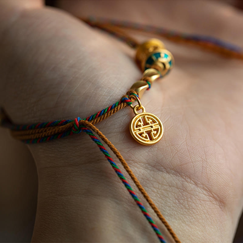 Stone of buddha Tibetan Handmade Om Mani Padme Hum Prayer Wheel Protection Strength String Bracelet
