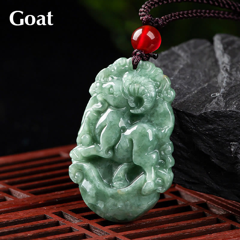 Stone of buddha Natural Jade 12 Chinese Zodiac Prosperity Necklace Pendant