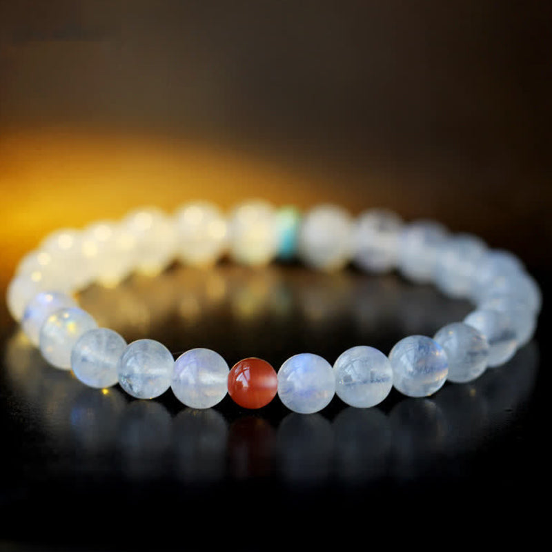 Stone of buddha Moonstone Calm Healing Positive Bracelet