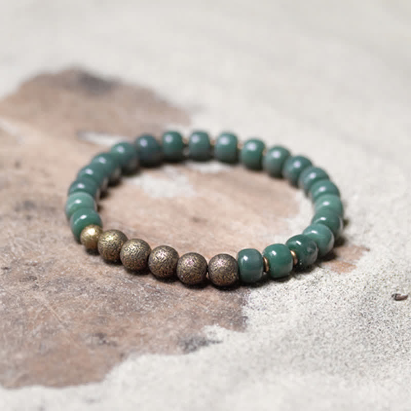 Stone of buddha Tibetan Cyan Bodhi Seed Copper Success Bracelet