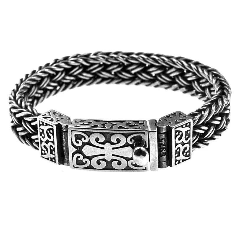 Stone of buddha Retro Vine Totem Pattern Braided Healing Chain Bracelet