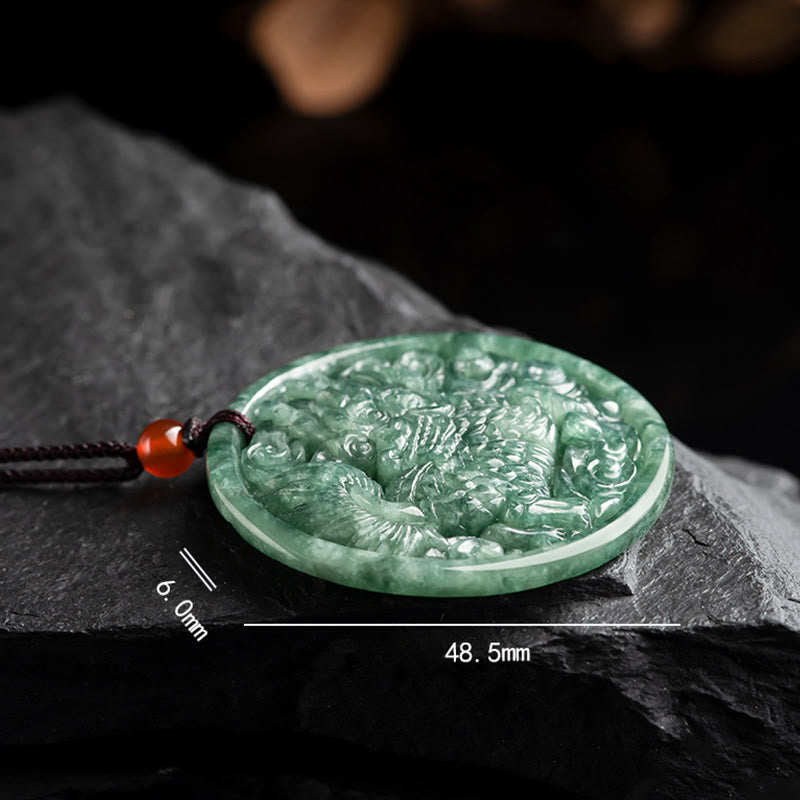 Stone of buddha Natural Jade Kirin Abundance String Necklace Pendant