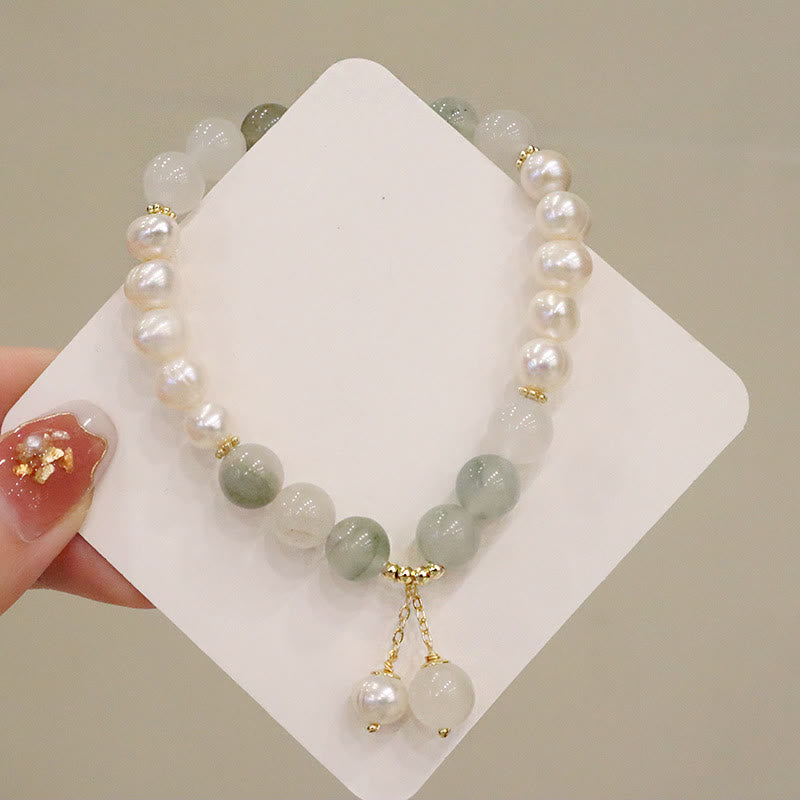 Stone of buddha Natural Pearl Jade Healing Sincerity Bracelet