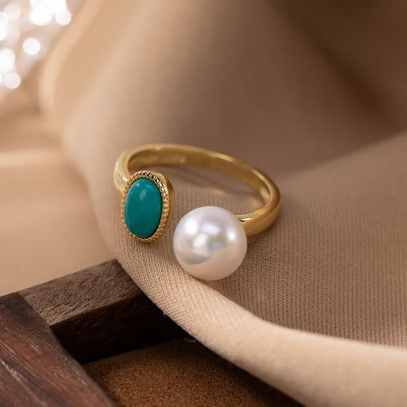 Stone of buddha 925 Sterling Silver Pearl Turquoise Healing Ring Earrings Necklace Pendant