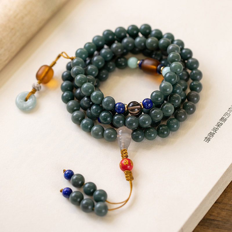 Stone of buddha 108 Beads Bodhi Seed Blessing Meditation Bracelet Mala