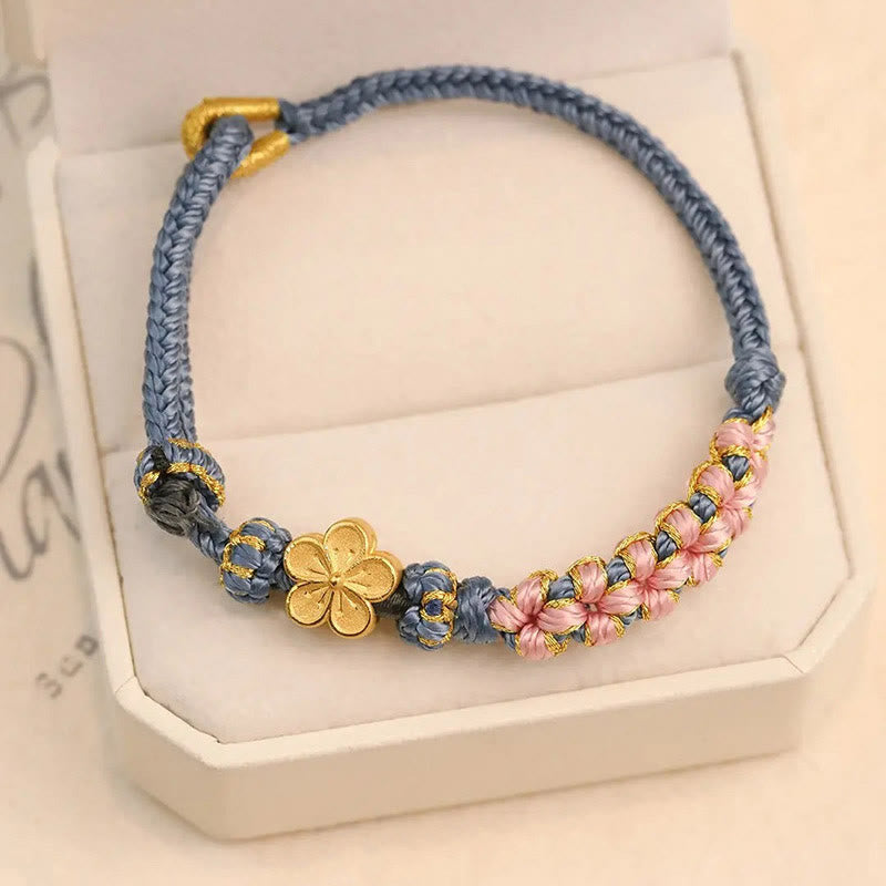 Stone of buddha Peach Blossom Design Wealth String Bracelet