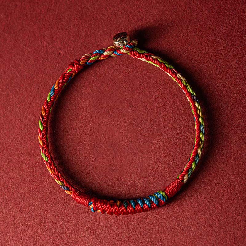 Stone of buddha Handmade Five Color Thread Protection Bracelet