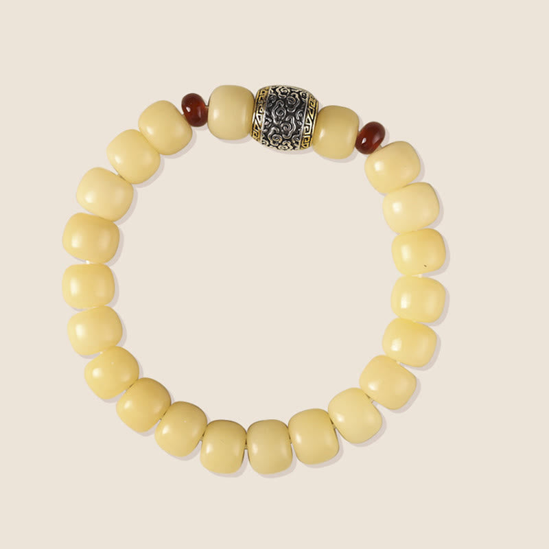 Stone of buddha Bodhi Seed Auspicious Cloud Fu Character Bead Peace Bracelet