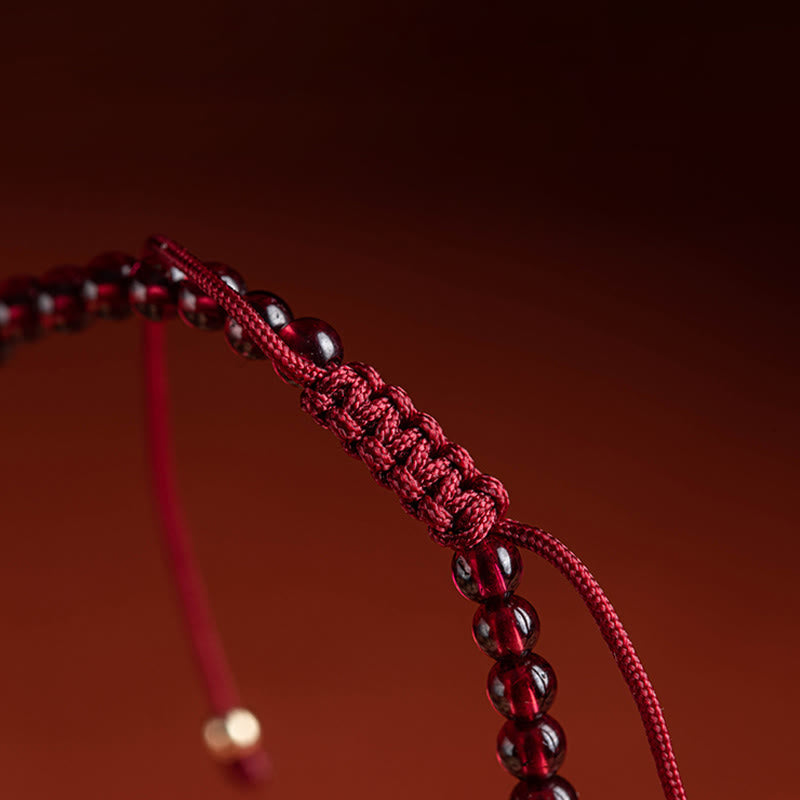 Stone of buddha Garnet Cinnabar PiXiu Blessing Calm String Bracelet