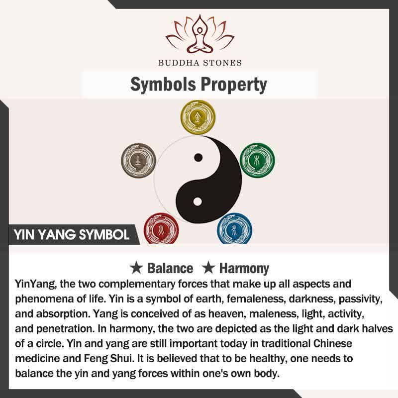 Stone of buddha Taoism Five Sacred Mountains Yin Yang Symbol Liuli Crystal Balance Necklace Pendant Key Chain