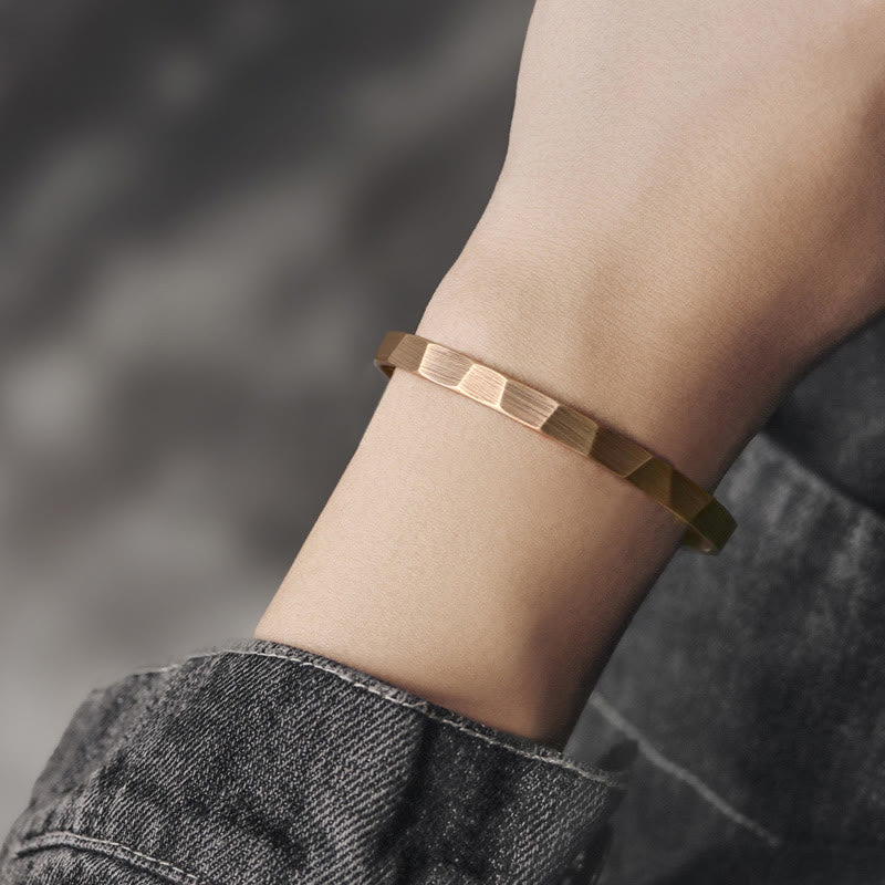Stone of buddha Vintage Rustic Design Copper Wealth Adjustable Cuff Bracelet