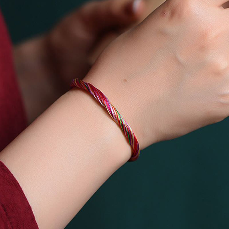 Stone of buddha Tibetan Handmade Five Colorful Thread Dragon Boat Festival Protection Adult Child String Bracelet