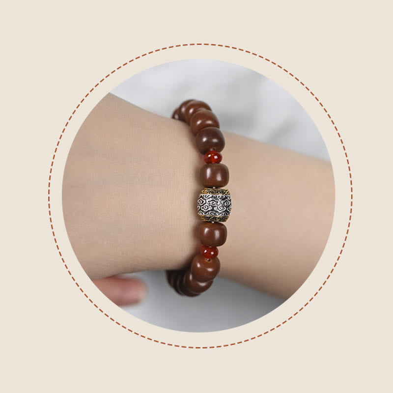 Stone of buddha Bodhi Seed Auspicious Cloud Fu Character Bead Peace Bracelet