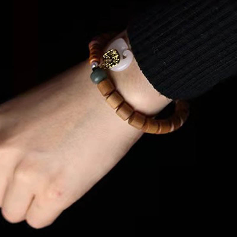 Stone of buddha Sandalwood Jade Elephant Protection Bracelet