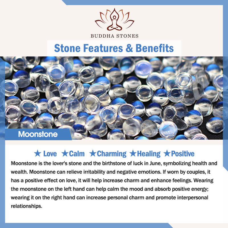 Stone of buddha Natural Moonstone Heitan Jade Peace Buckle Healing Bracelet
