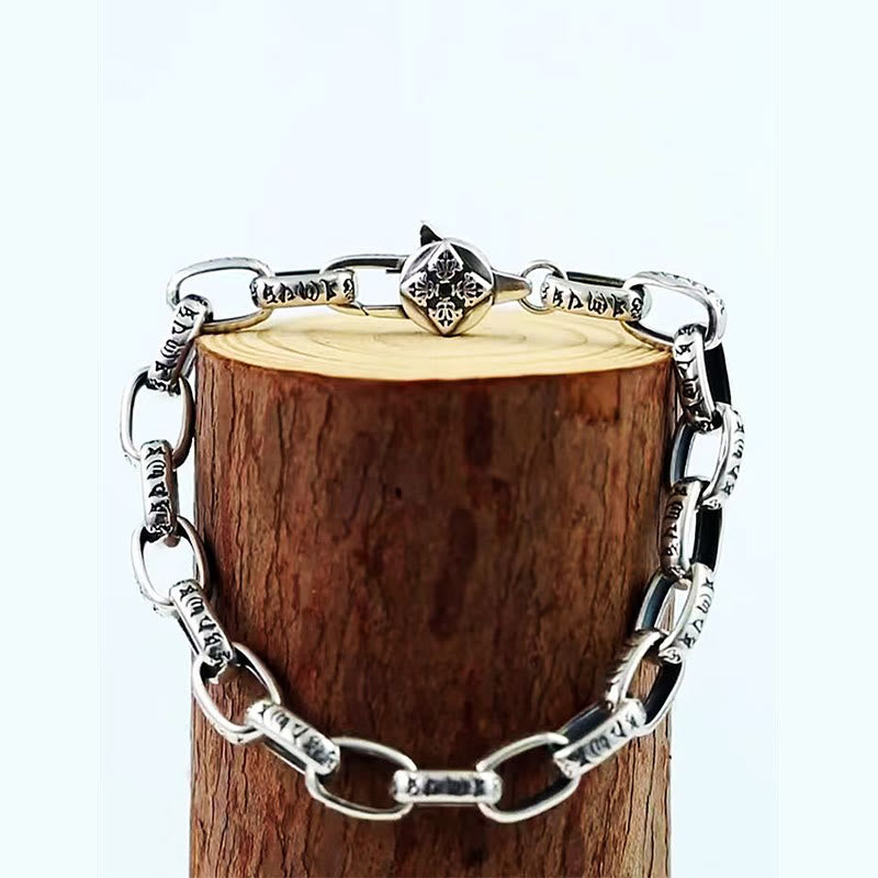 Stone of buddha Om Mani Padme Hum Double Dorje Copper Engraved Wisdom Bracelet