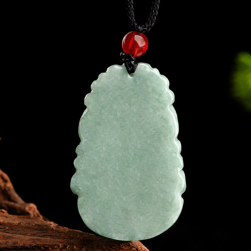 Stone of buddha Natural Green Jade 12 Chinese Zodiac Luck Prosperity Necklace Pendant