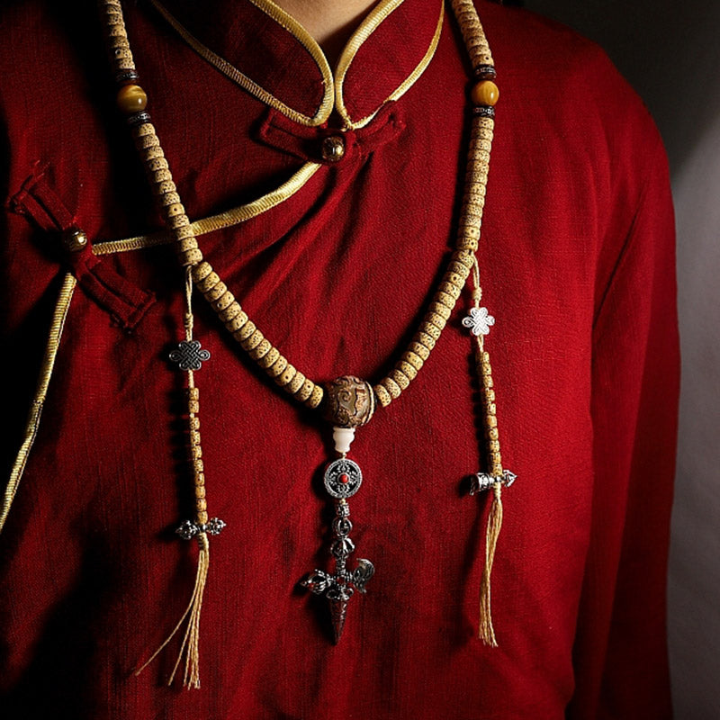 Stone of buddha Tibet 108 Mala Beads Bodhi Seed Cross Vajra Dharma Wheel PiXiu Wealth Bracelet