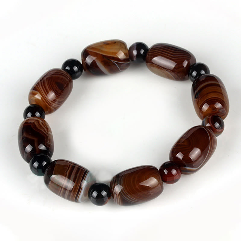 Stone of buddha Natural Sardonyx Courage Happiness Bracelet